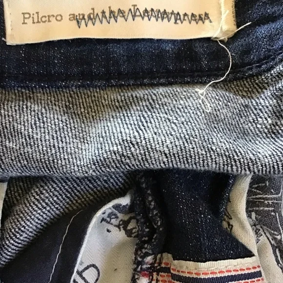 Pilcro slim boyfriend jeans jeans with floral sequins Sz 26 - Picture 7 of 9